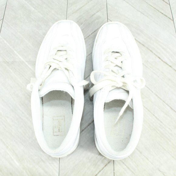 Nike AF1 Air Force One White Leather Lace Up Sneaker Shoes Size 7 - Picture 7 of 9